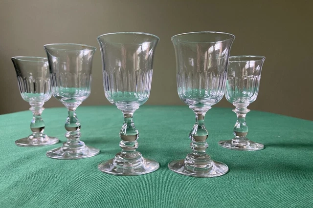 5 verres à liqueur en Cristal de Baccarat Saint-Louis Côtes plates