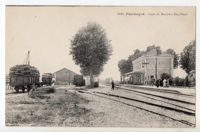 58 @ Carte Postale Ancienne De Pannecot - La Gare De Moulins Engilbert @ Animee
