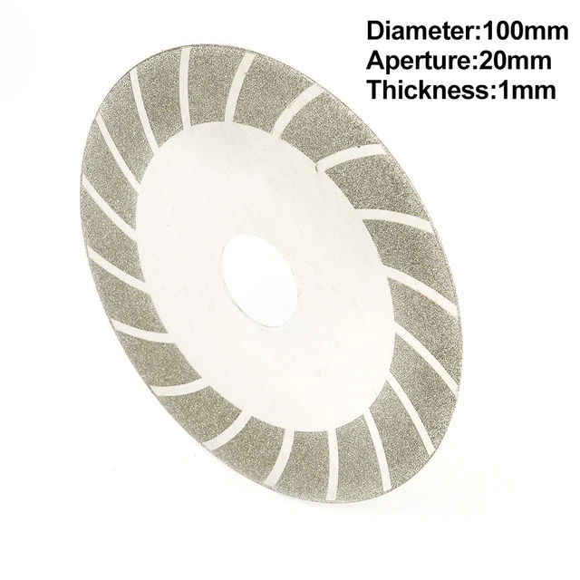 1 x 100 mm ruota piatta rotonda rivestita con diamanti gioielli mola polacca