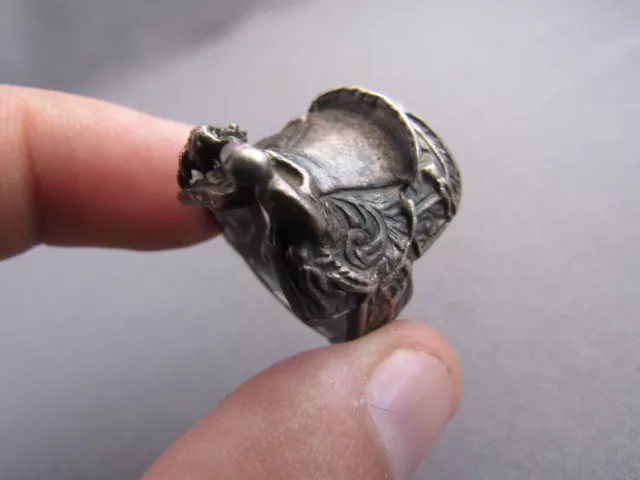 Vintage Old Pawn Signed Sterling Heavy 3D Figural Horse Saddle Ring Size 11