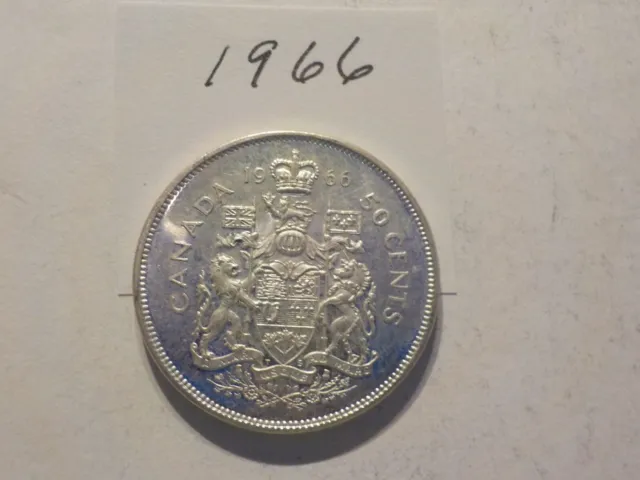 1966    Canadian   Silver     Half    Dollar