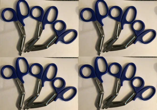 12 PARAMEDIC EMT TRAUMA SHEARS SCISSORS 7.5" Blue handles