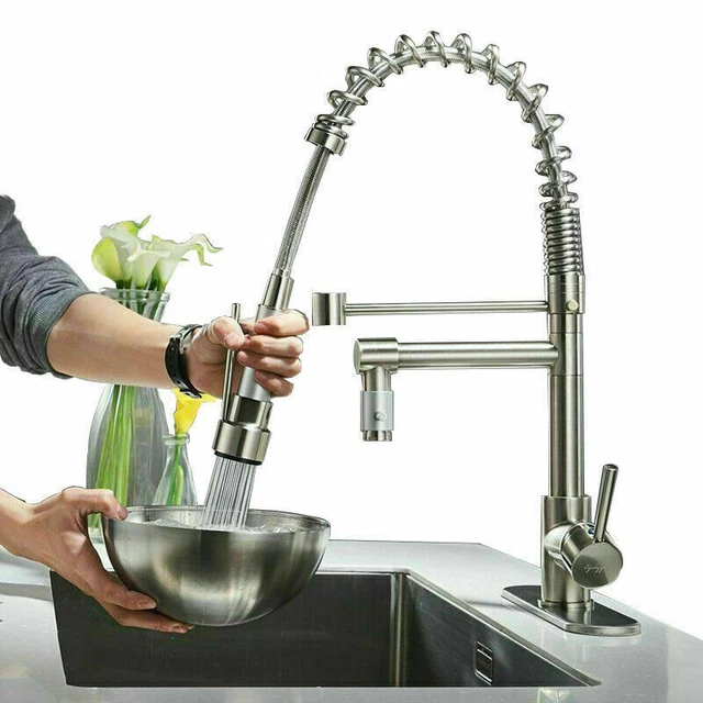 KITCHEN SINK FAUCET Pull Down Sprayer Single Handle Swivel Mixer Tap