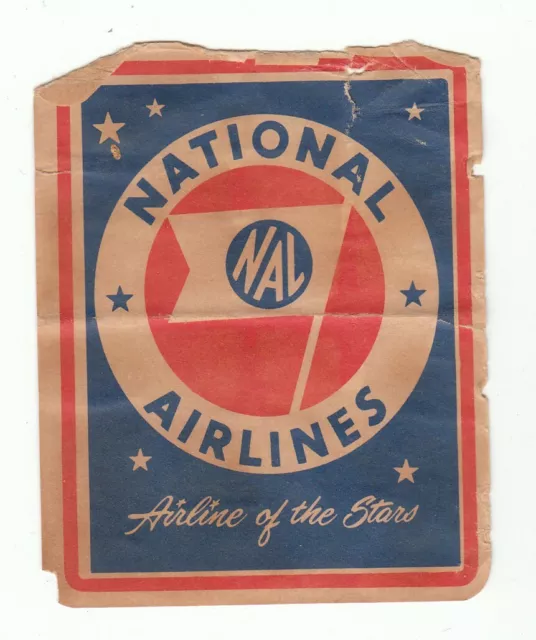 Vintage Cereal Premium AIRLINE LUGGAGE DECAL National of the Stars Mid Century!