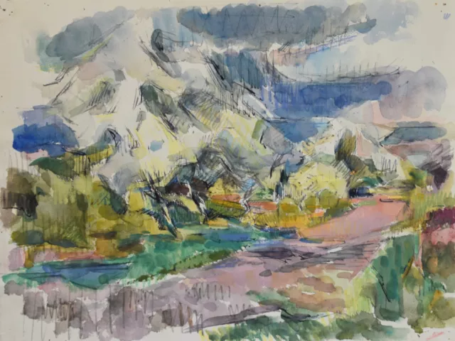 Claude Vallet (1927-2018) (07) - aquarelle - paysage