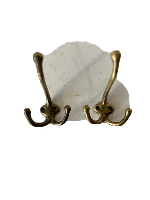 Pair of Antique Brass Coat Hooks