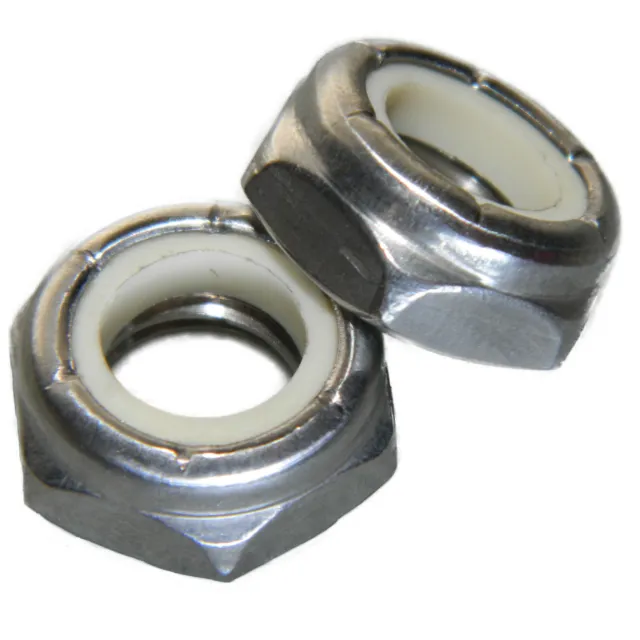 3/8-16 Jam Hex Nuts, Stainless Steel 18-8, Nylon Locking, Qty 25