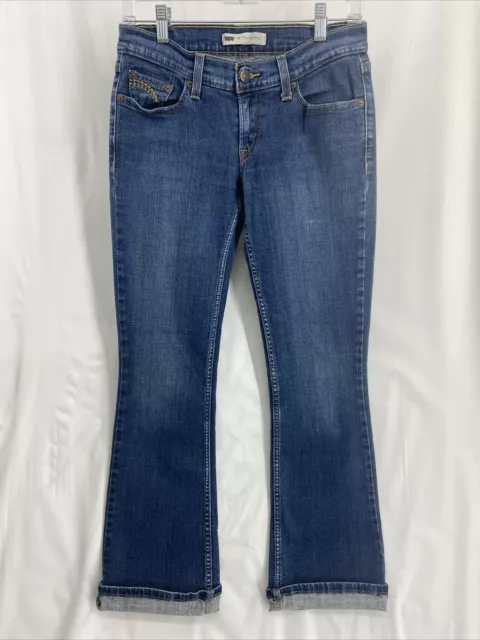Levi's 524 Too Superlow Size 27x32 Women's Blue Cuffed Denim Jeans