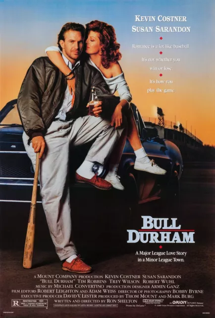 1988 Bull Durham Movie Poster 11X17 Crash Davis Kevin Costner Susan Sarandon ⚾🍿