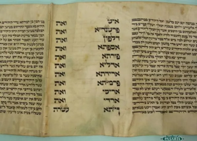 Antique Complete Esther Scroll Purim Megillah On Parchment Poland Ca1870 Judaica
