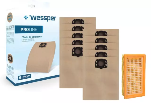 Lot de 10 Sacs d'aspirateur Sacs Filtre compatibles pour Karcher  2.863-006.0 WD4 WD5 WD6