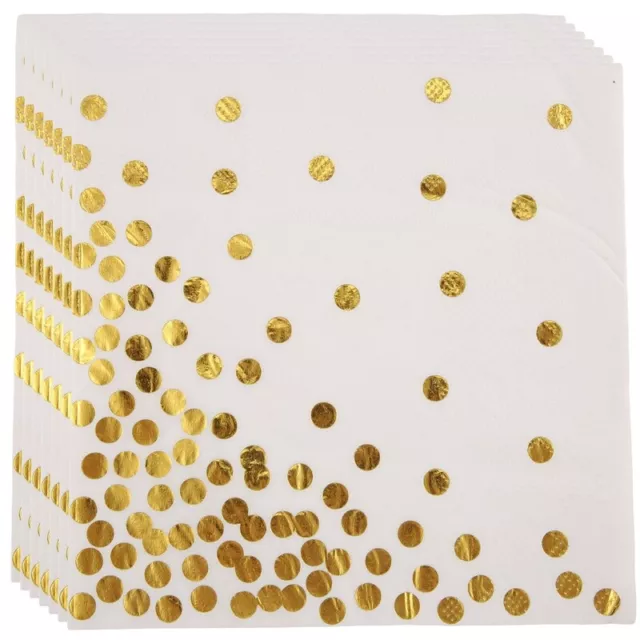 Gold  Cocktail Servietten (50 Pack) 3 Lagige Papier Servietten mit Gol8938