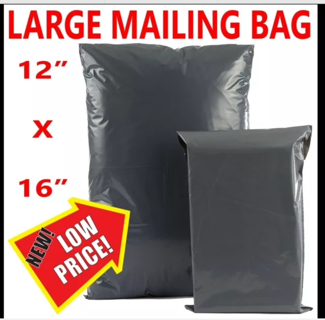 12"x16" Grey Mailing Bags Strong Parcel Postage Plastic Post Poly Self Seal