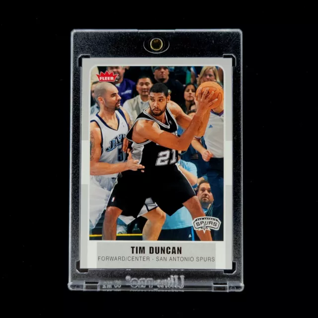 Tim Duncan 🪙🔥🎯- 2007-08 NBA Fleer Basketball San Antonio Spurs HOF Goat #180