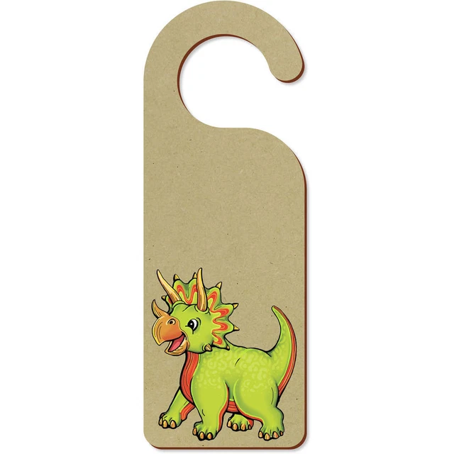 'Dinosaurio Triceratops de dibujos animados' 200 mm x 72 mm colgador de puertas (DH00034877)