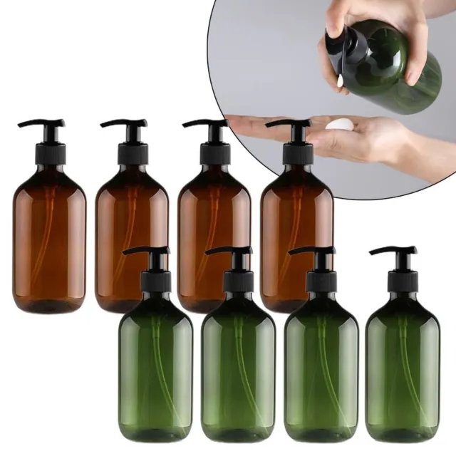 Set di 4 bottiglie dispenser pompa manuale ricaricabili per gel doccia e shampoo