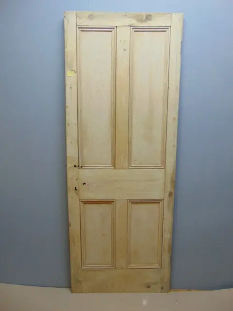 Door  29 1/2" x 77 1/4"  Pine Victorian Door 4 Panel Internal Wooden ref 187D