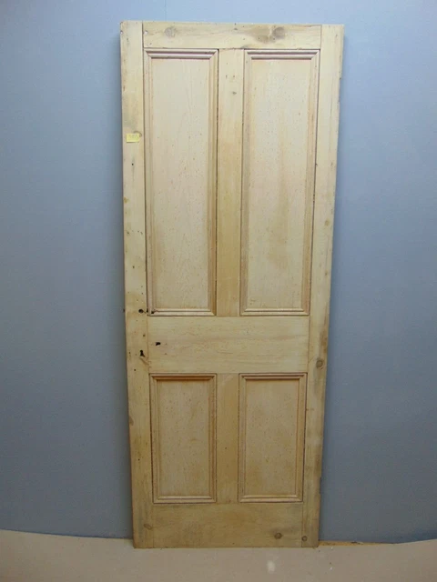 Door  29 1/2" x 77 1/4"  Pine Victorian Door 4 Panel Internal Wooden ref 187D