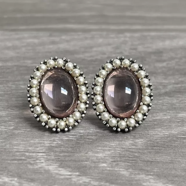 Vintage Ben Amun Signed Clip On Earrings Vintage Ben Amun Signed Clip On Earrings
