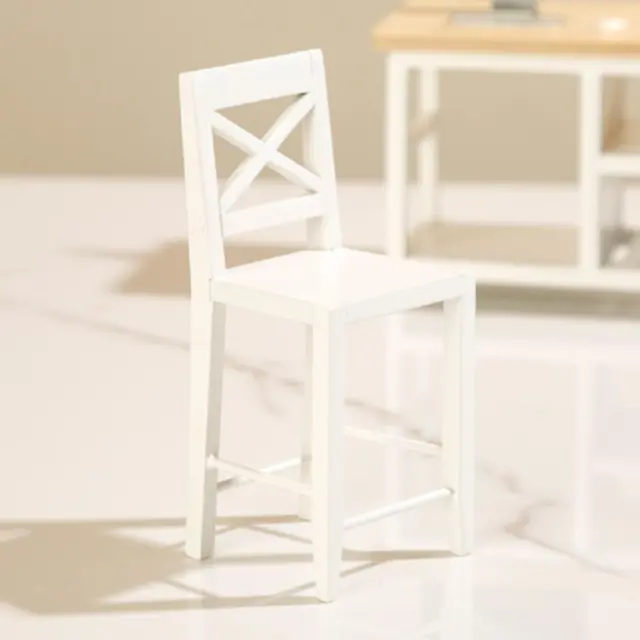 1/12 Mini Wooden Chair Photo Props Micro Landscape Dollhouse Furniture Model for