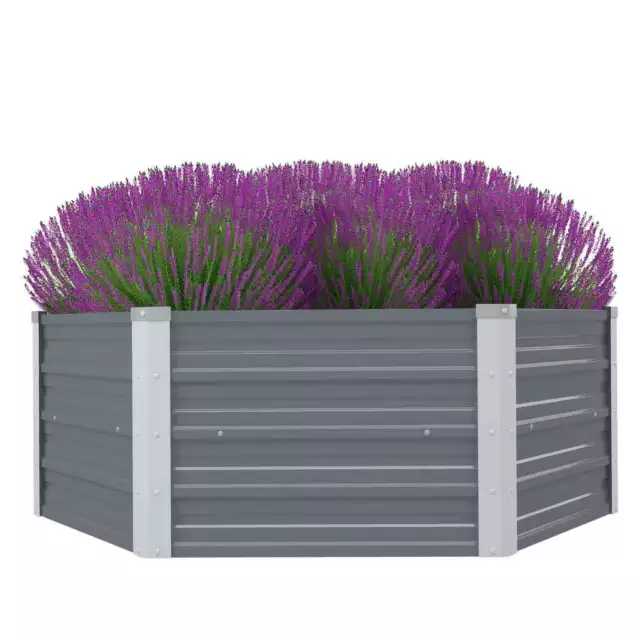 Mesa de Cultivo de Acero Galvanizado 129x129x46 cm Maceta Multicolor vidaXL 3