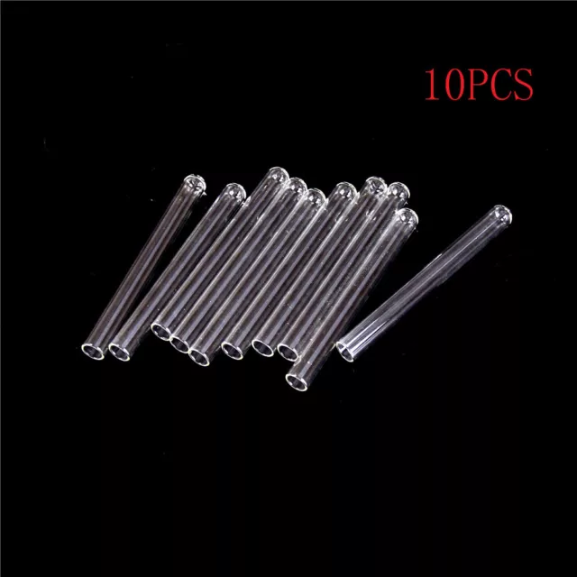 10Pcs 100 mm Glass Blowing Tubes 4 Inch Long Thick Wall Test Tube G1