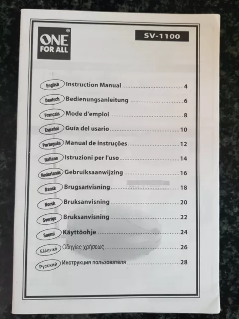 Manuale di istruzioni per One 4 All SV 1100 SV1100 convertitore telecomando