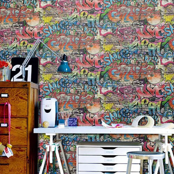 **NEW** Childrens / Teenagers Graffiti Wallpaper, Printed on a Textured Paper