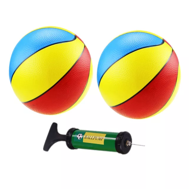 22cm 2 Pcs Children's PVC Inflatable Toy Thick Three-color Basketball