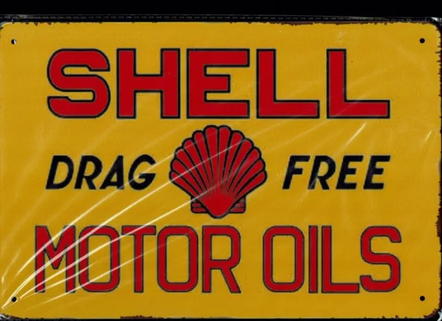 **Tolle Deko Garage Werkstatt SHELL DRAG FREE  Sammler Öldose Tankstelle**