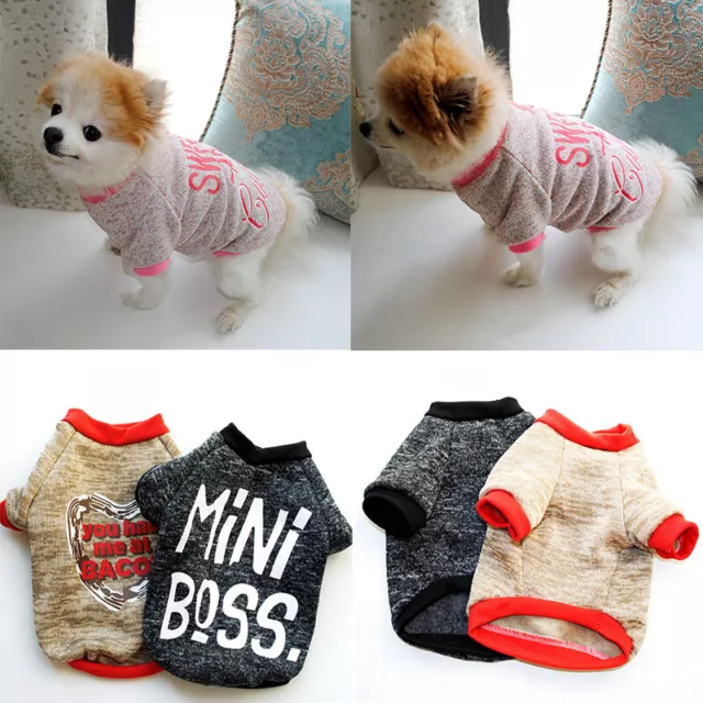 Mascota Perro Ropa Capucha Estampado Suéter Abrigo Gato Cachorro Suave Traje <