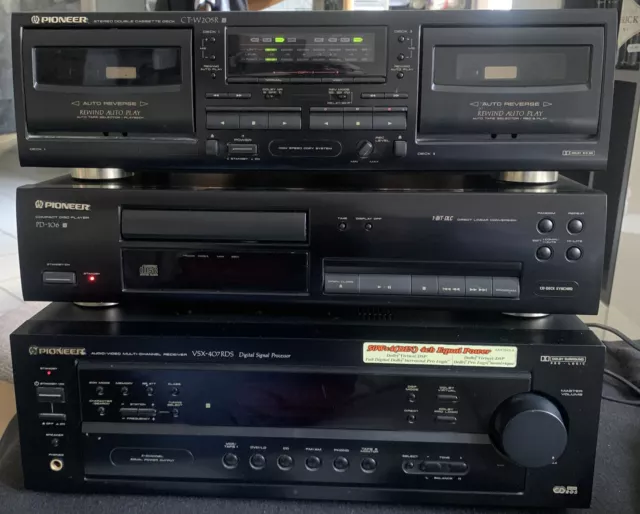 Pioneer VSX-407RDS  AV Receiver ,CD Player PD-106,Double Cassette Deck CT-W205R