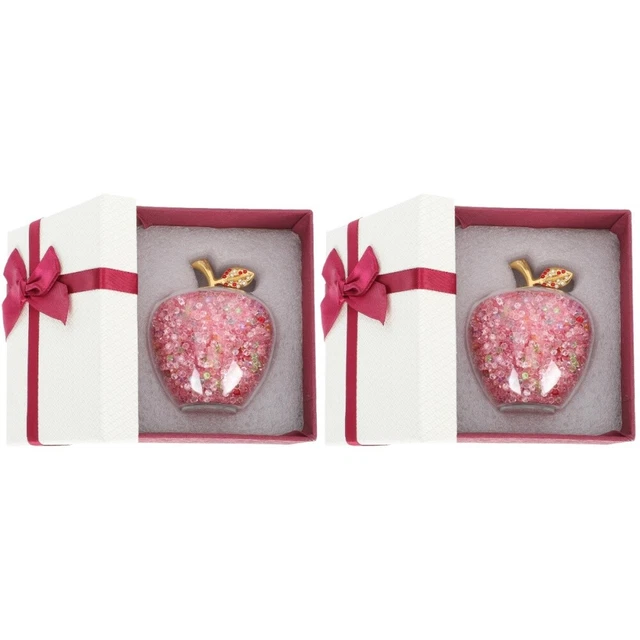 2 Pcs Leuchtender Apfel-Ornament Glas Männer Und Frauen Kristallfiguren