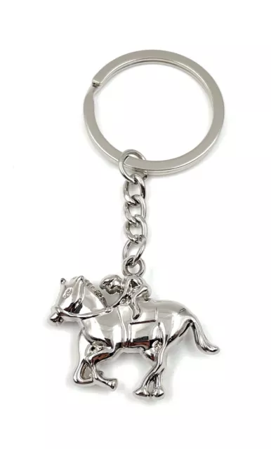 Riding Gallop Horse Key Ring Metal Lucky Charm Pendant