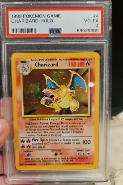 Charizard Base Set Holo 1999 Pokemon Card 4/102 Psa Certified Graded Wotc