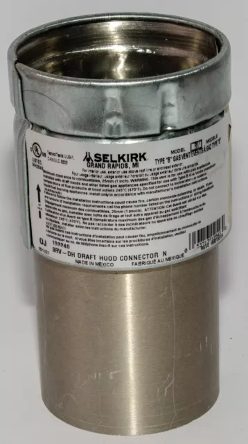 Selkirk 3" Draft Hood Connector Type B Gas Vent (103240/3RV-DH)