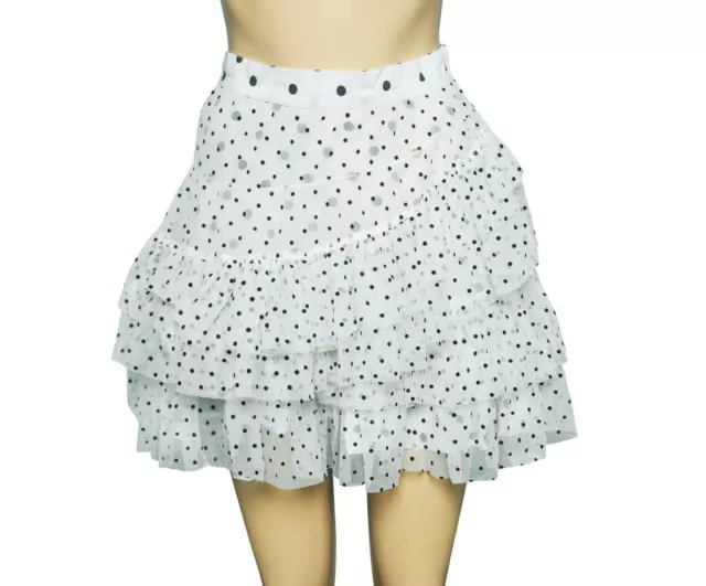 Anthropologie Lukjana Tiered Tulle Skirt S Women Casual Polka Dot Short NW 21447