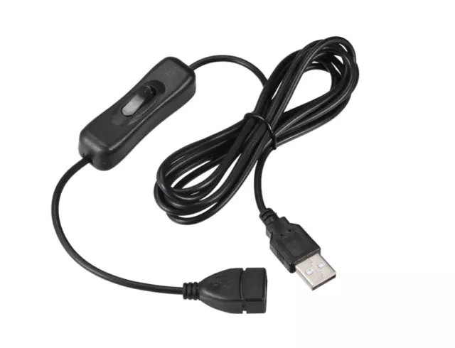 USB Kabel mit Ein/Aus Schalter USB Stecker auf Buchse Verlängerungskabel 2 Meter