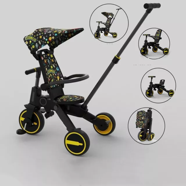 Children's Foldable Lightweight Three-wheeled Stroller Pushchair