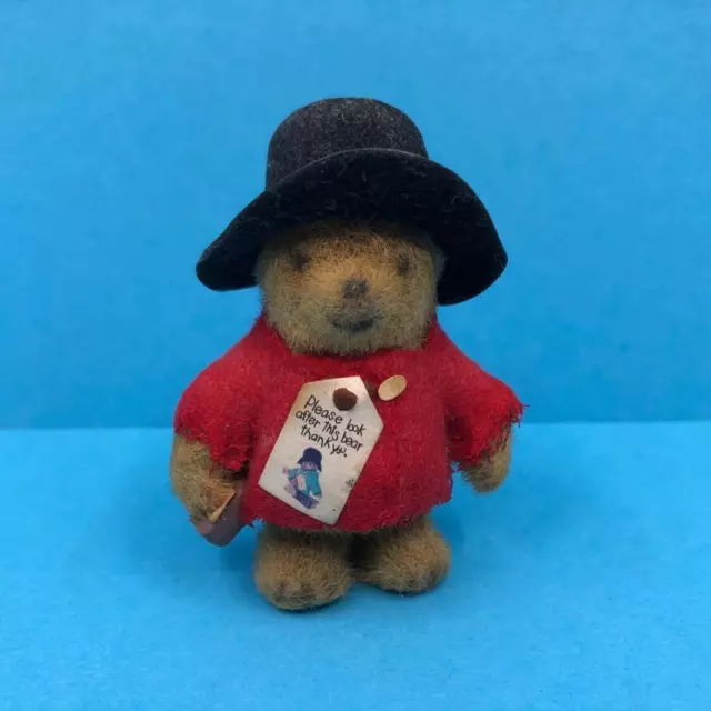 VINTAGE FLOCKED MINI Paddington Bear Felt Coat Toy Figure Dolls House 2 vintage-flocked-mini-paddington-bear-felt-coat-toy-figure-dolls-house-2