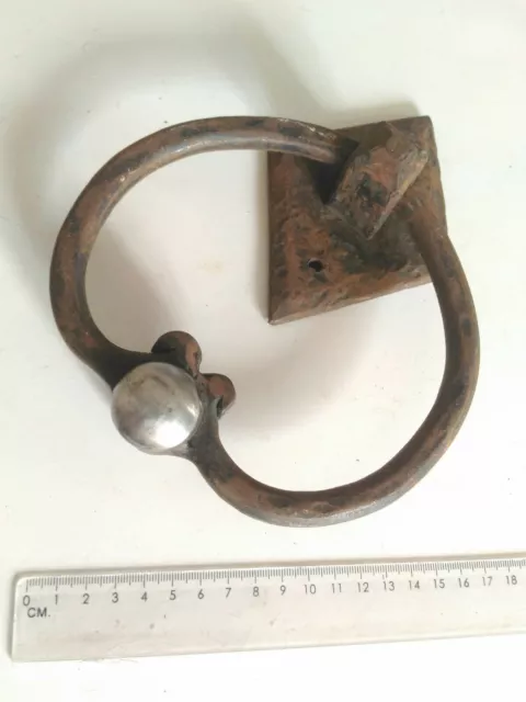 Ancien Heurtoir Fer Forgé Artisanal XIX ème manoir loft déco porte serviettes