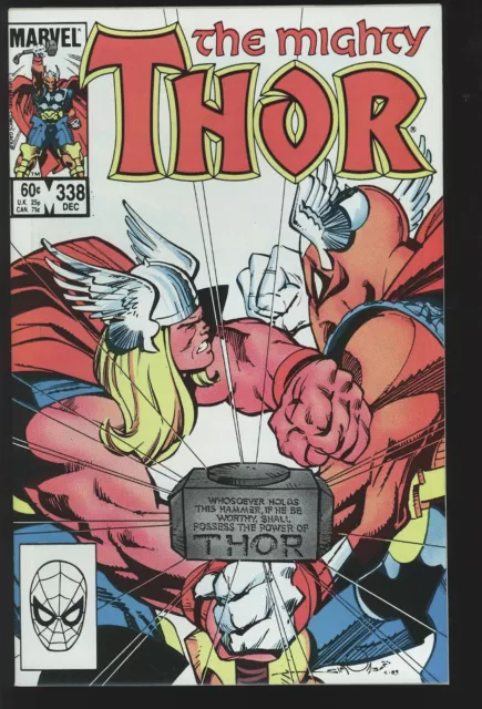 Thor #338 Marvel 1983 NM+ 2nd Beta Ray Bill – Signed by Walt Simonson