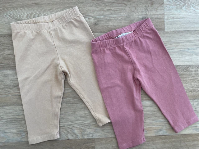 Baby Girl 6-9 months H&M 2 Pairs Pink Leggings Organic Cotton
