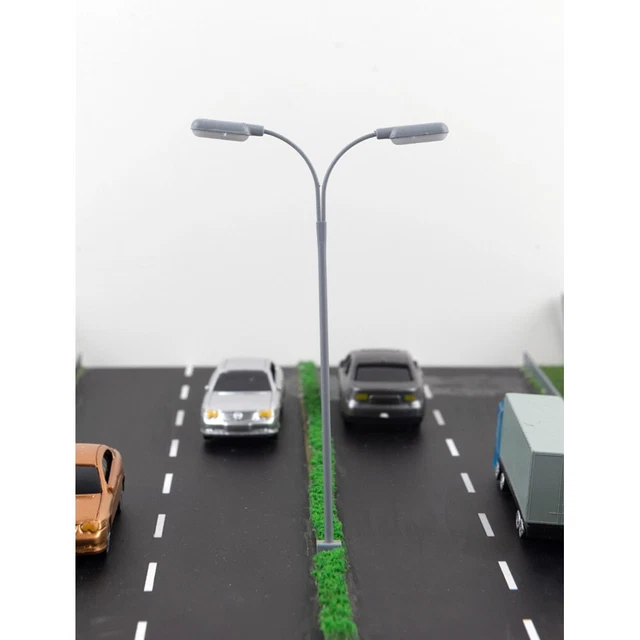 Lot De 12 Lampadaires LED 14 Cm Pour Maquette De Train - Échelle 1:75, 3V, Résistances Incluses Pour 12-16V - Dès 14 Ans