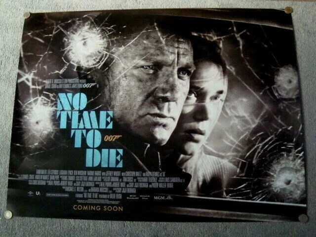 No Time To Die James Bond 007 Original Uk Quad Movie Poster Apr 2020