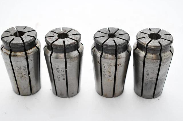 Lot of 4 TSD Universal AF Collet Holders 7/16'' 1/4'' 3/8'' 3/8''