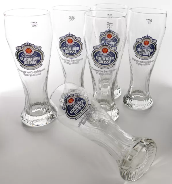 6 x Schneider Weisse Glas Bierglas Weissbier 0,5l Weizenbierglas Gläser 8401