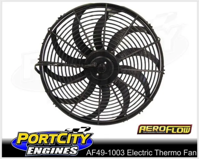Aeroflow Electric Cooling Thermo Fan 16” Curved Blade Reversible AF49-1003