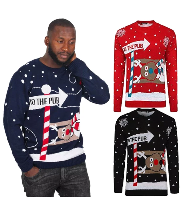 Pull De Noël CocoAvenue – Tricot Rétro, Motif Rennes Et Père Noël – Unisexe