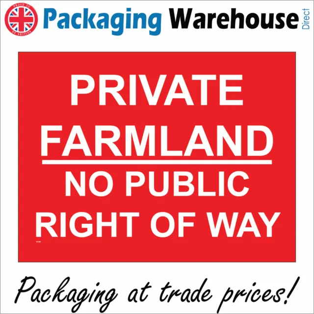 Ve189 Private Farmland No Public Right Of Way Sign Keep Out Restricted Access